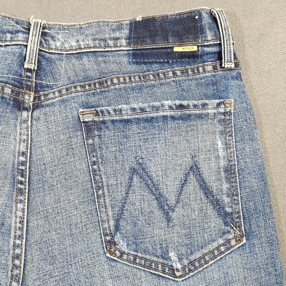 Mother Superior Jeans Womens 33 Blue The Tomcat in Seriously Truce Distressed - Picture 4 of 16